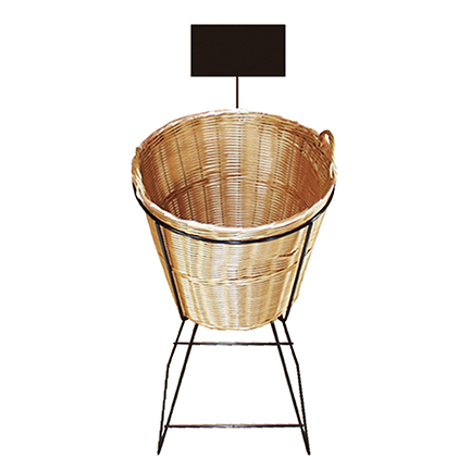 Metal Display Stand with Wicker Baguette Basket