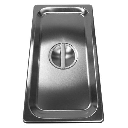 Solid Stainless Steel Steam Table Pan Cover, 6 7/8 x 12 3/4