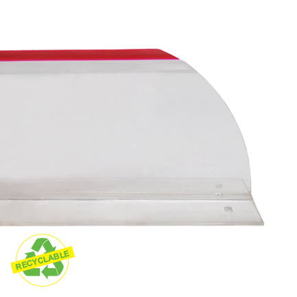 Divider, Clear with Red Tip and Rounded Front, 3 x 30, Recyclable