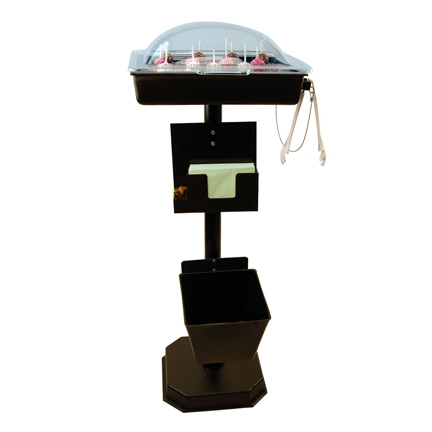 Rectangular Sample Dome Display Stand Kit with Napkin Shelf and Wastebasket
