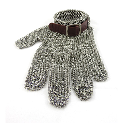 Reversible Stainless Steel Mesh Glove, 5 Fingers, Brown, 2XSmall