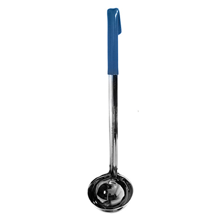 Stainless Steel Ladle with Plastic Handle, Blue, 6 oz.