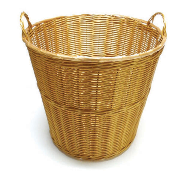 Synthetic Wicker Basket, 18" Dia x 15" H