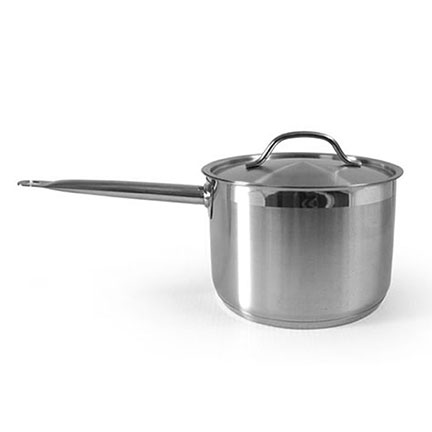 High Stainless Steel Saucepan with Lid, 4.4 L